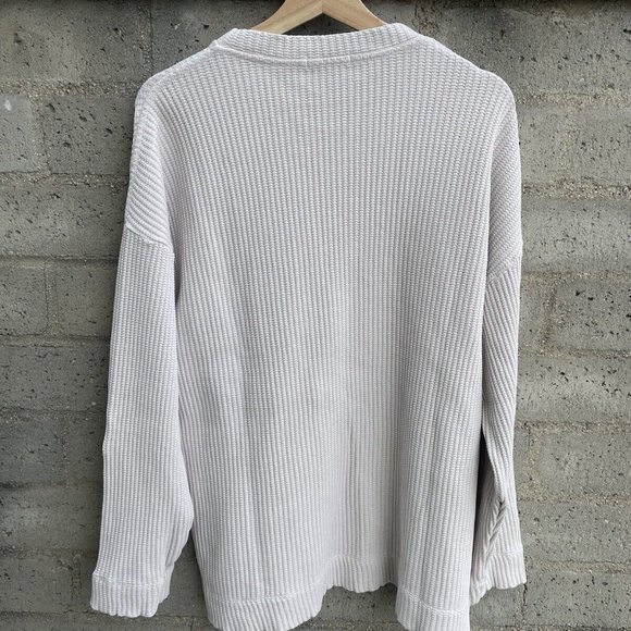 MadHappy Women Crewneck Ribbed Sweater Long Sleeve Pullover Knit Ivory SMALL NEW - Picture 6 of 7